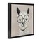 Stupell Industries Happy Alpaca Glasses Portrait Framed Floater Canvas Wall Art